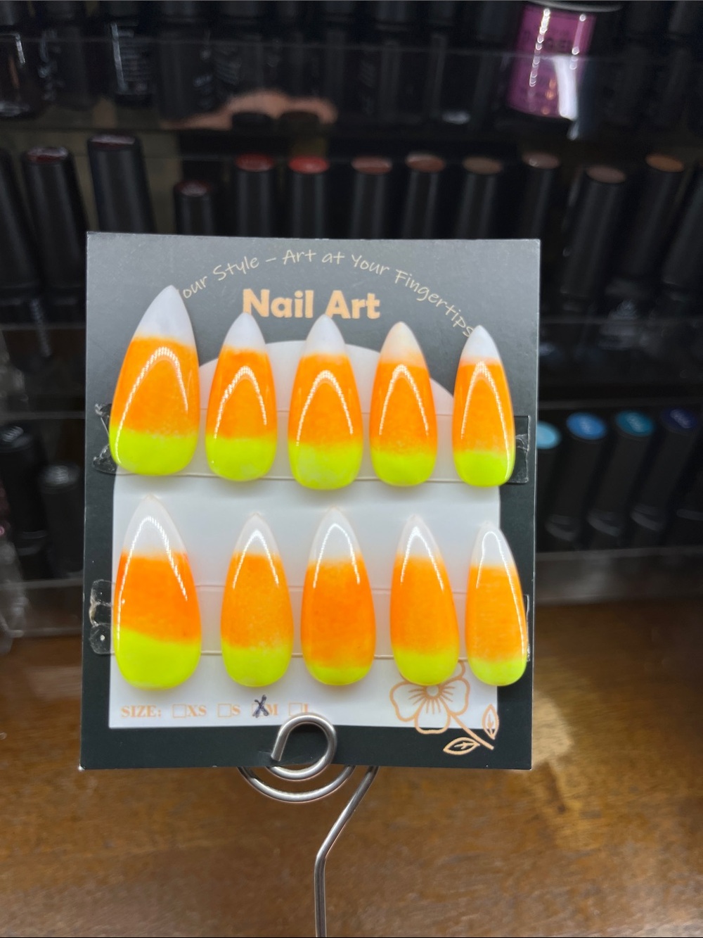 Candy Corn Press-On Nail Set handmade customizable